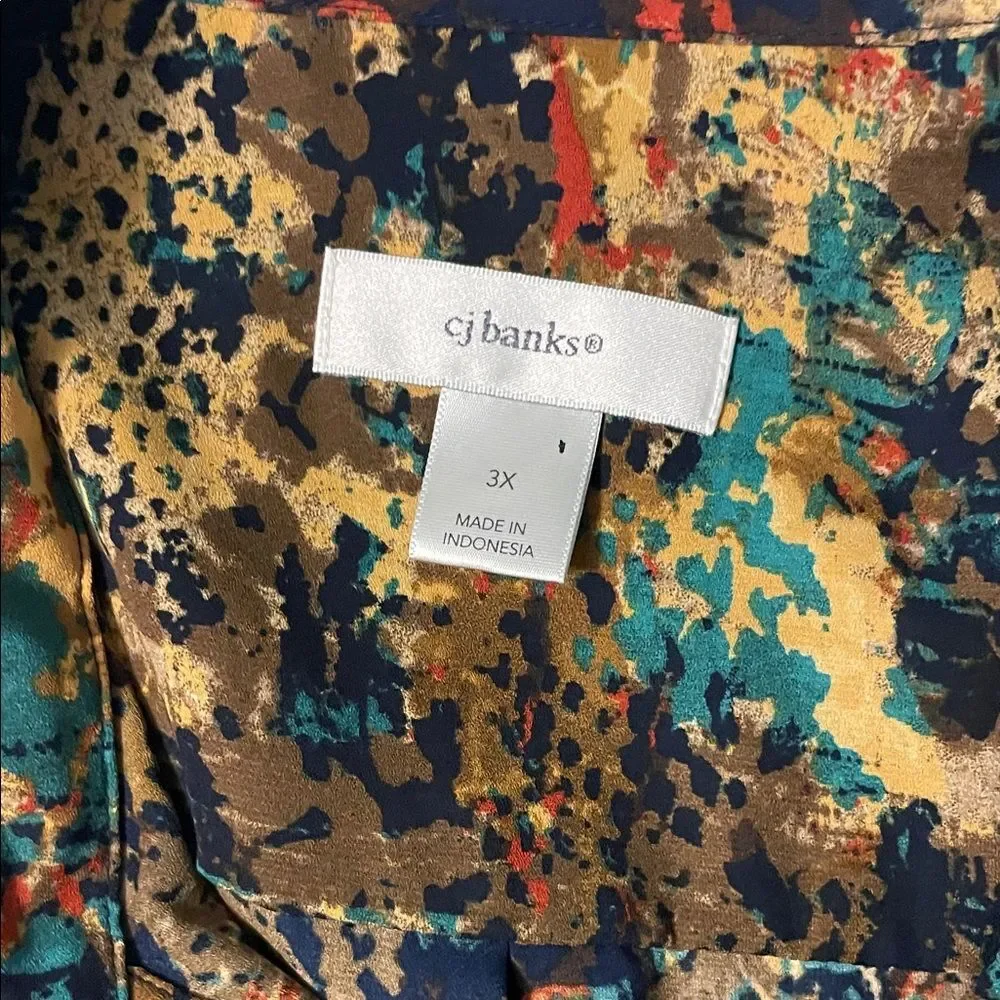 Bundle of 3X tops Dana Buchman Pink Patterned Blouse with Chain Accent and more - Picture 6 of 9